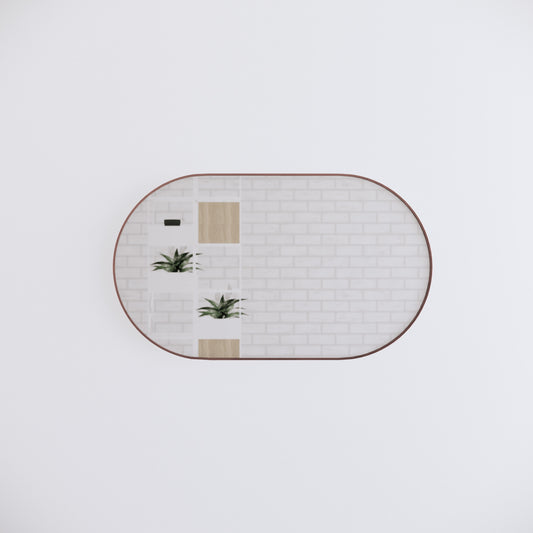 Oval Framed Mirrors 40mm Depth Frame Brushed Copper 1200x700mm