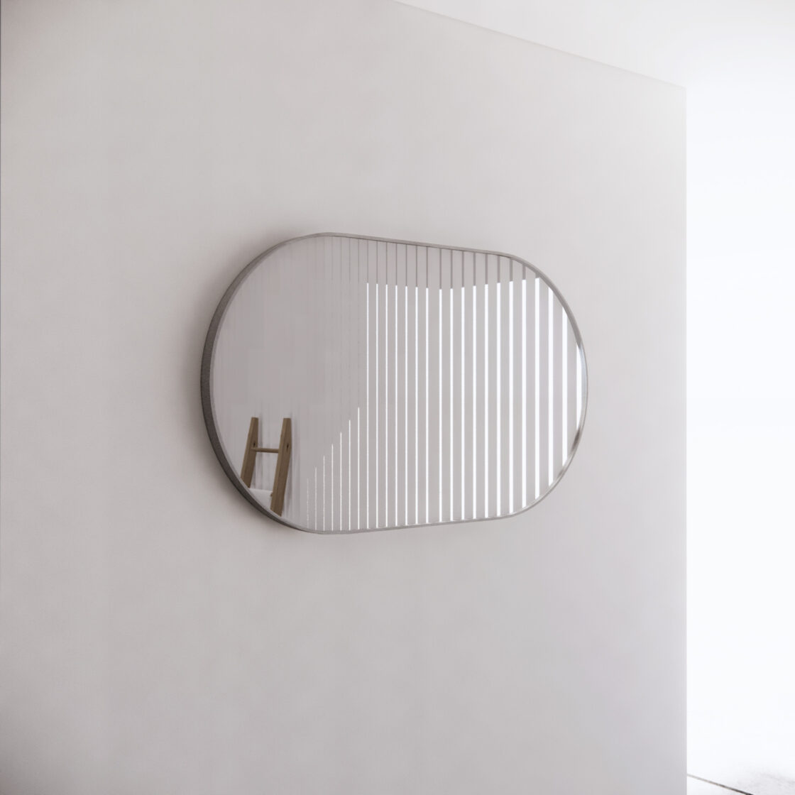 1200mm Framed Non-LED - Brushed Nickel - 1200 x 700 x 45
