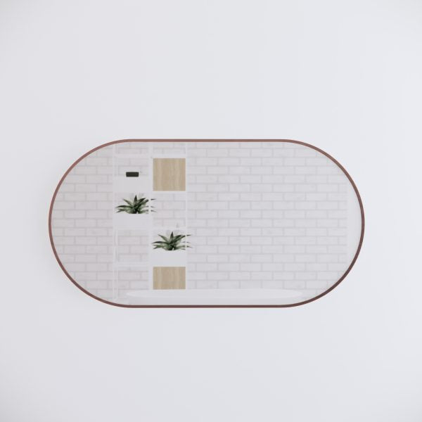 Oval Framed Mirrors 40mm Depth Frame Brushed Copper 1500x800mm