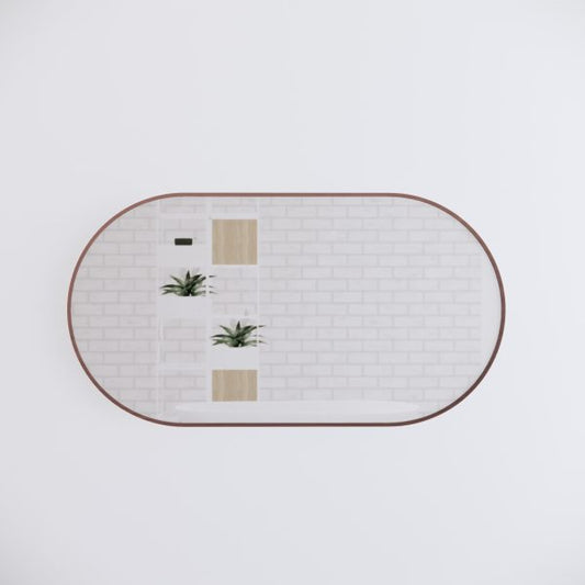 Oval Framed Mirrors 40mm Depth Frame Brushed Copper 1500x800mm