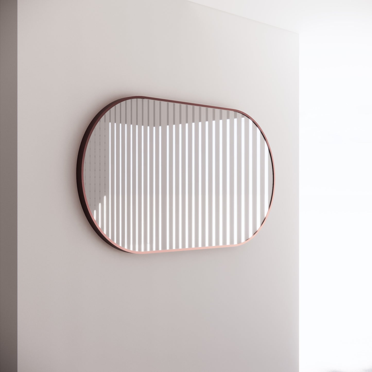 Oval Framed Mirrors 40mm Depth Frame Brushed Copper 1200x700mm