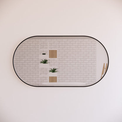 1200mm Framed Non-LED - Black - 1200 x 700 x 45