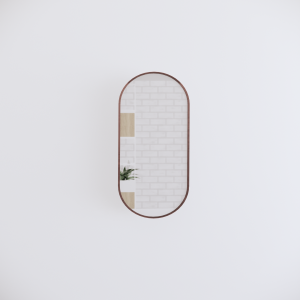 Oval Framed Mirrors 40mm Depth Frame Brushed Copper 900x450mm