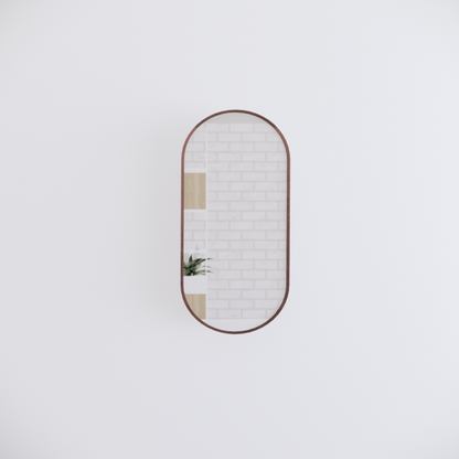 Oval Framed Mirrors 40mm Depth Frame Brushed Copper 900x450mm