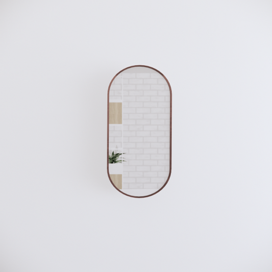 Oval Framed Mirrors 40mm Depth Frame Brushed Copper 900x450mm