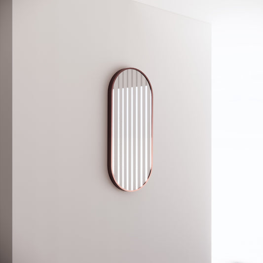 Oval Framed Mirrors 40mm Depth Frame Brushed Copper 900x450mm