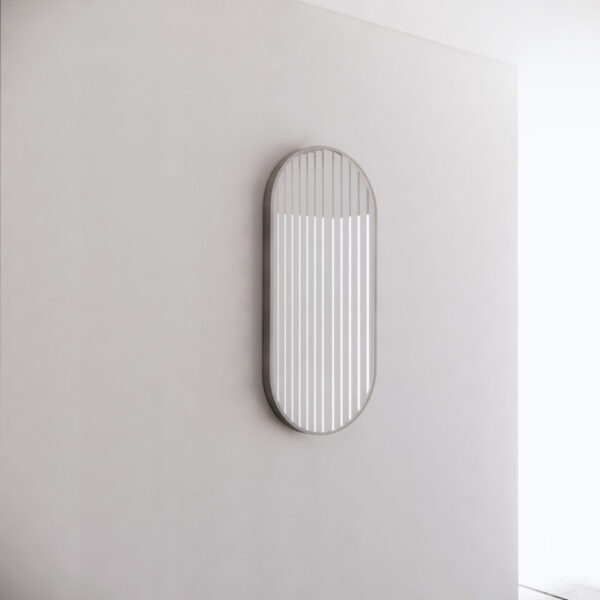 450mm Framed Non-LED - Brushed Nickel - 450 x 900 x 45