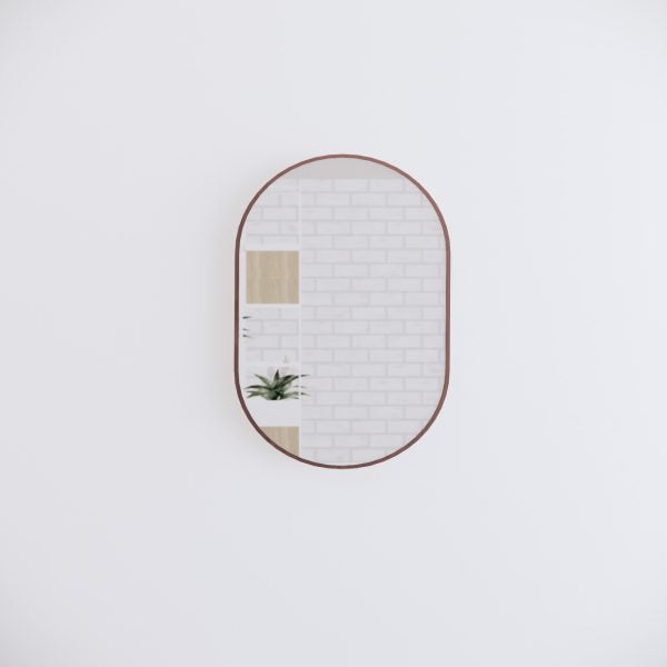 Oval Framed Mirrors 40mm Depth Frame Brushed Copper 900x600mm