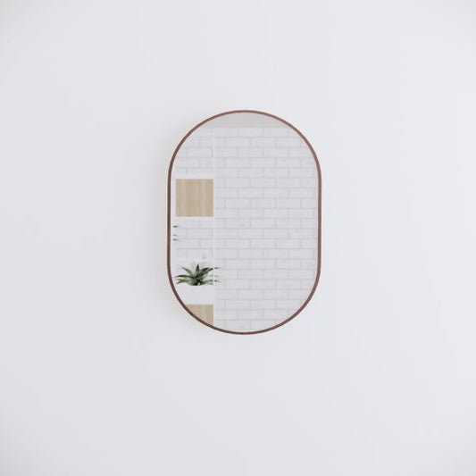 Oval Framed Mirrors 40mm Depth Frame Brushed Copper 900x600mm