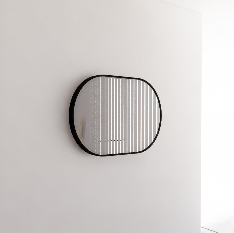 600mm Framed Non-LED - Black - 600 x 900 x 45