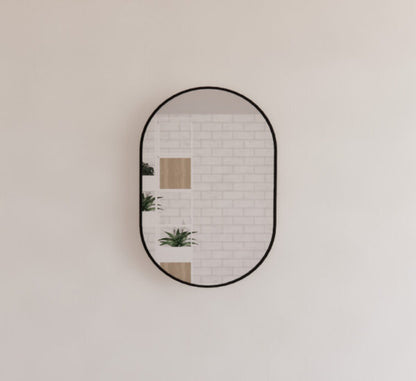 600mm Framed Non-LED - Black - 600 x 900 x 45