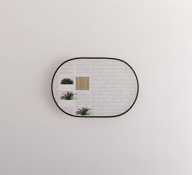 600mm Framed Non-LED - Black - 600 x 900 x 45