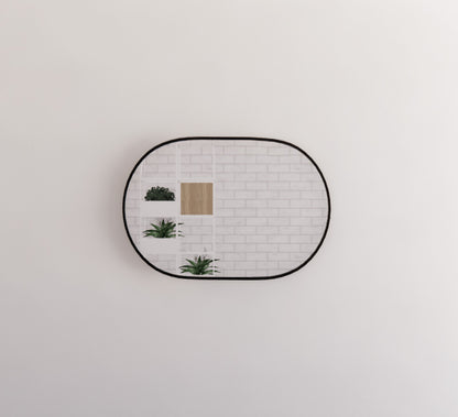 600mm Framed Non-LED - Black - 600 x 900 x 45