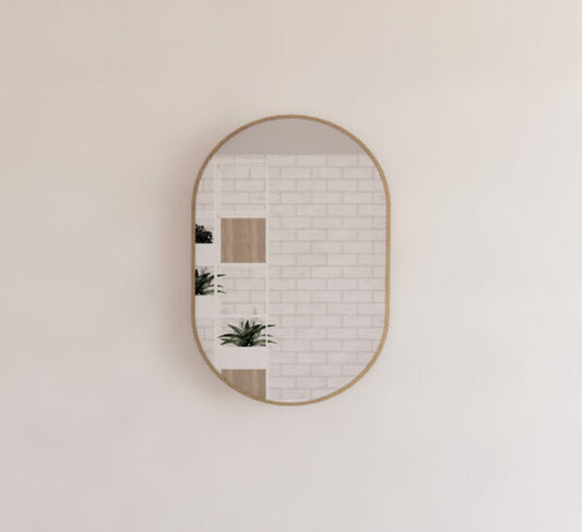 900mm Gold Framed Plain Mirror - Gold
