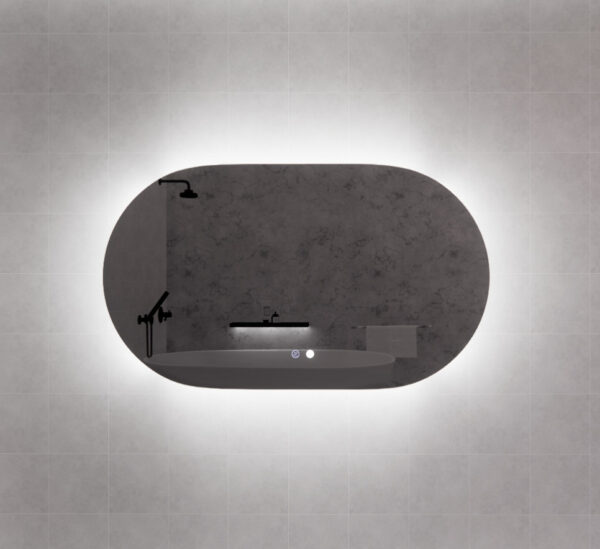 Oval Frameless LED Mirrors 1200x700mm