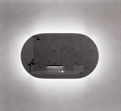 Oval Frameless LED Mirrors 1200x700mm