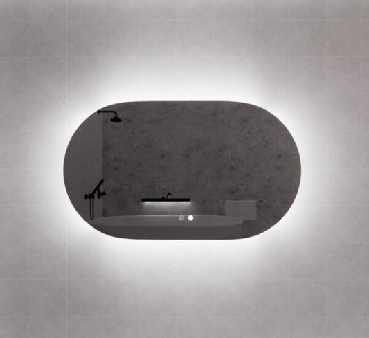 Oval Frameless LED Mirrors 1200x700mm