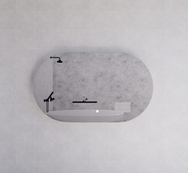 Oval Frameless LED Mirrors 1200x700mm