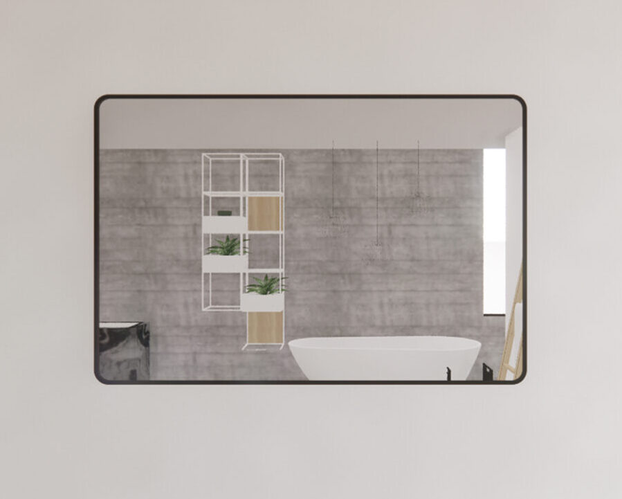 Rectangle Framed Mirrors 40mm Depth Frame Matt Black 1200x800mm