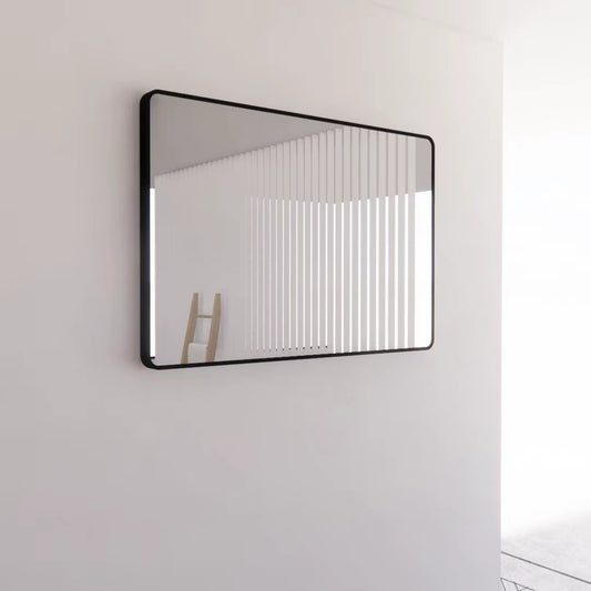 1200mm Black Framed Plain Mirror - Black