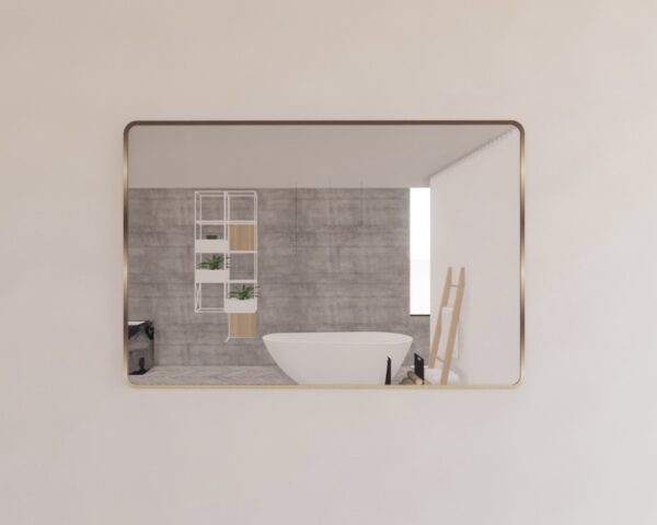 Rectangle Framed Mirrors 40mm Depth Frame Brushed Gold 1200x800mm