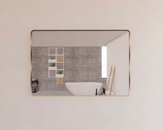 1200mm Gold Framed Plain Mirror - Gold