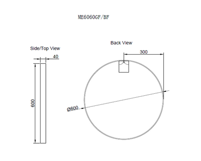 Round Framed Mirrors 40mm Depth Frame Brushed Copper 600x600mm
