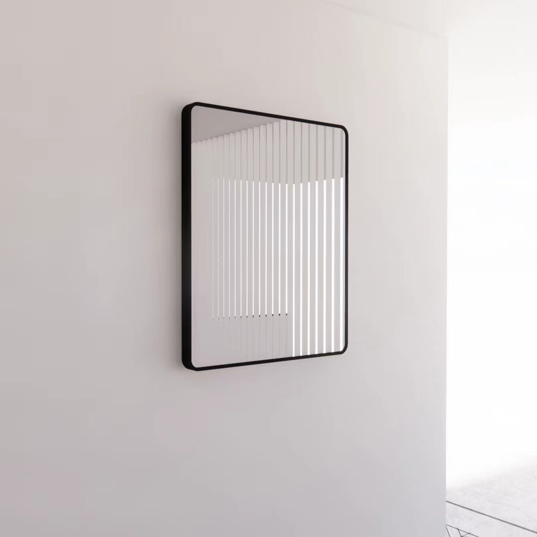 Rectangle Framed Mirrors 40mm Depth Frame Matt Black 750x600mm