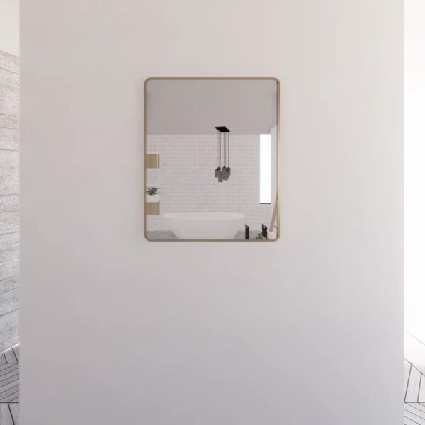 Rectangle Framed Mirrors 40mm Depth Frame Brushed Gold 900x750mm