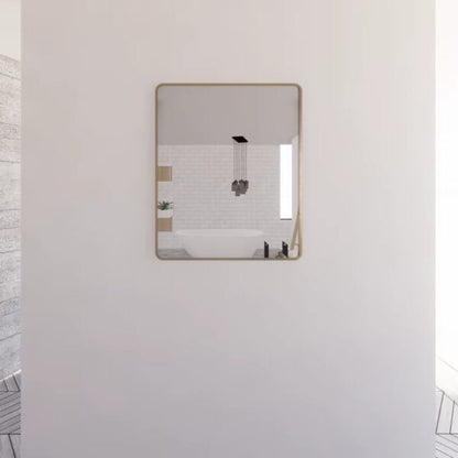 Rectangle Framed Mirrors 40mm Depth Frame Brushed Gold 900x750mm