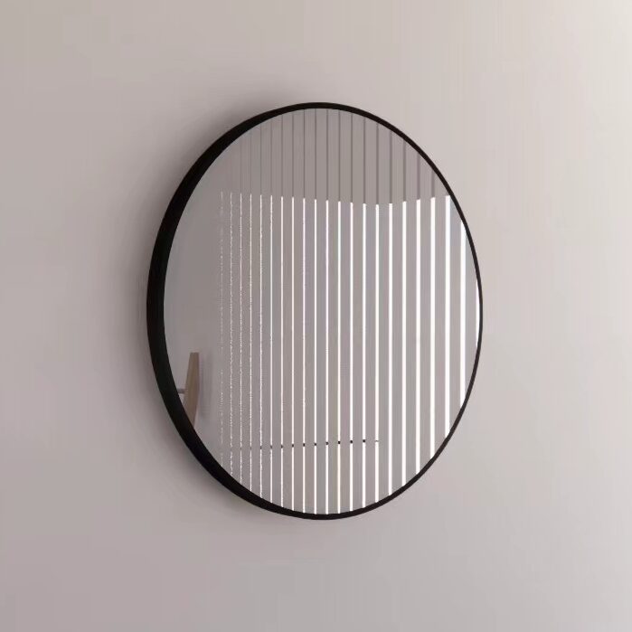 Round Framed Mirrors 40mm Depth Frame Matt Black 600x600mm