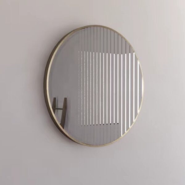 Round Framed Mirrors 40mm Depth Frame Brushed Gold 800x800mm