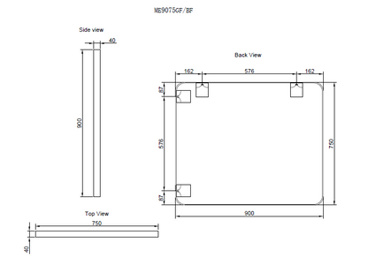 Rectangle Framed Mirrors 40mm Depth Frame Brushed Copper 900x750mm