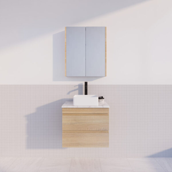 Forest Single Bowl Wall Hung Vanity-Light Oak W588xH550xD450mm