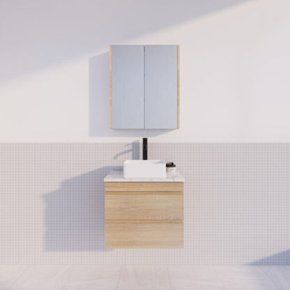 Forest Single Bowl Wall Hung Vanity-Light Oak W588xH550xD450mm