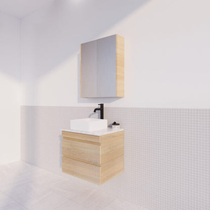 Forest Single Bowl Wall Hung Vanity-Light Oak W588xH550xD450mm