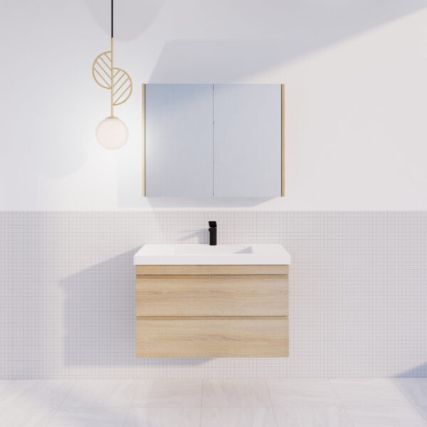 Forest Single Bowl Wall Hung Vanity-Light Oak W883xH550xD450mm