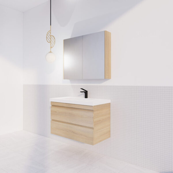 Forest Single Bowl Wall Hung Vanity-Light Oak W883xH550xD450mm
