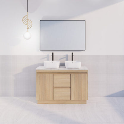 Forest Double Bowls Freestanding Vanity(Leg/Kickboard)-Light oak W1178xH820xD450mm