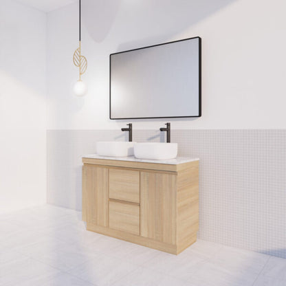 Forest Double Bowls Freestanding Vanity(Leg/Kickboard)-Light oak W1178xH820xD450mm