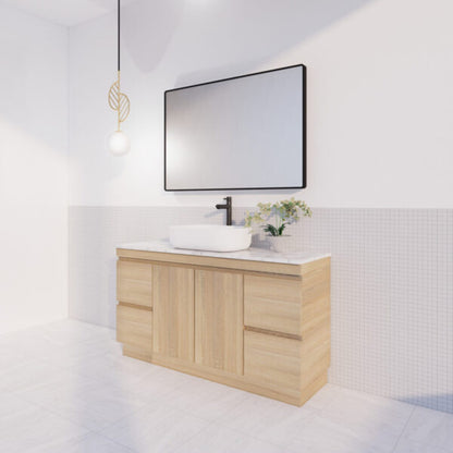 Forest Single Bowl/Double bowls Freestanding Vanity(Leg/Kickboard)-Light oak W1478xH820xD450mm