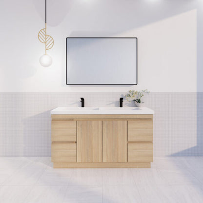 Forest Single Bowl/Double bowls Freestanding Vanity(Leg/Kickboard)-Light oak W1478xH820xD450mm