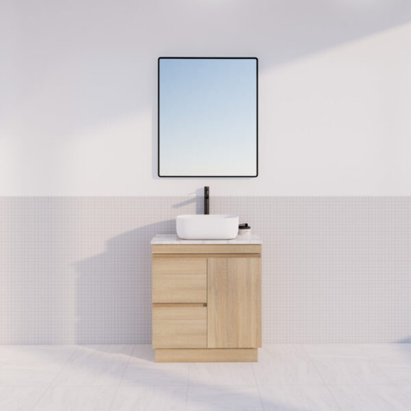 Forest Single Bowl Freestanding Vanity(Leg/Kickboard)-Light oak W735xH820xD450mm