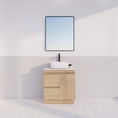 Forest Single Bowl Freestanding Vanity(Leg/Kickboard)-Light oak W735xH820xD450mm