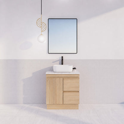 Forest Single Bowl Freestanding Vanity(Leg/Kickboard)-Light oak W735xH820xD450mm