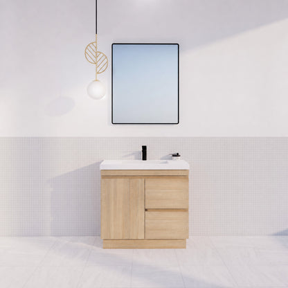Forest Single Bowl Freestanding Vanity(Leg/Kickboard-Light oak W882xH820xD450mm