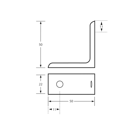 121 Aluminum Angle Bracket – 6mm thick bracket with 6mmØ countersunk hole - Anodised Aluminium