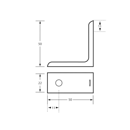 121 Aluminum Angle Bracket – 6mm thick bracket with 6mmØ countersunk hole -  Designer Black