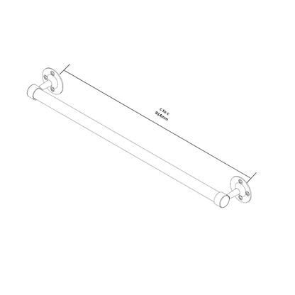 Heavy Duty Single Towel Rail – 914mm C to C SS