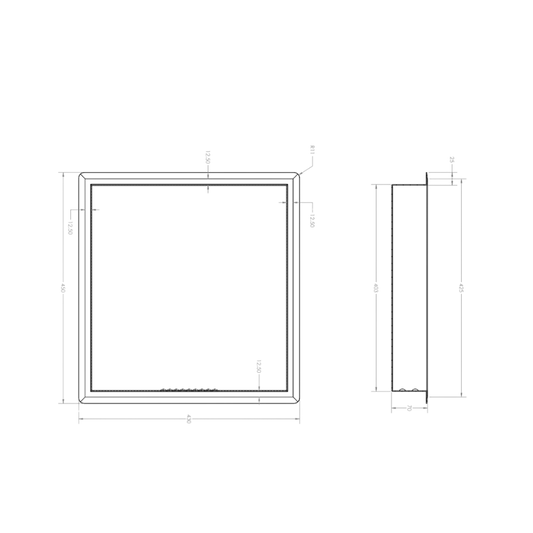 Recessed Large Soap and Shampoo Holder, White Powder Coat